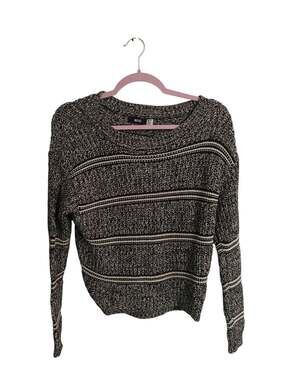 BDG Urban Outfitters Black and White Chunky Knit Striped Sweater